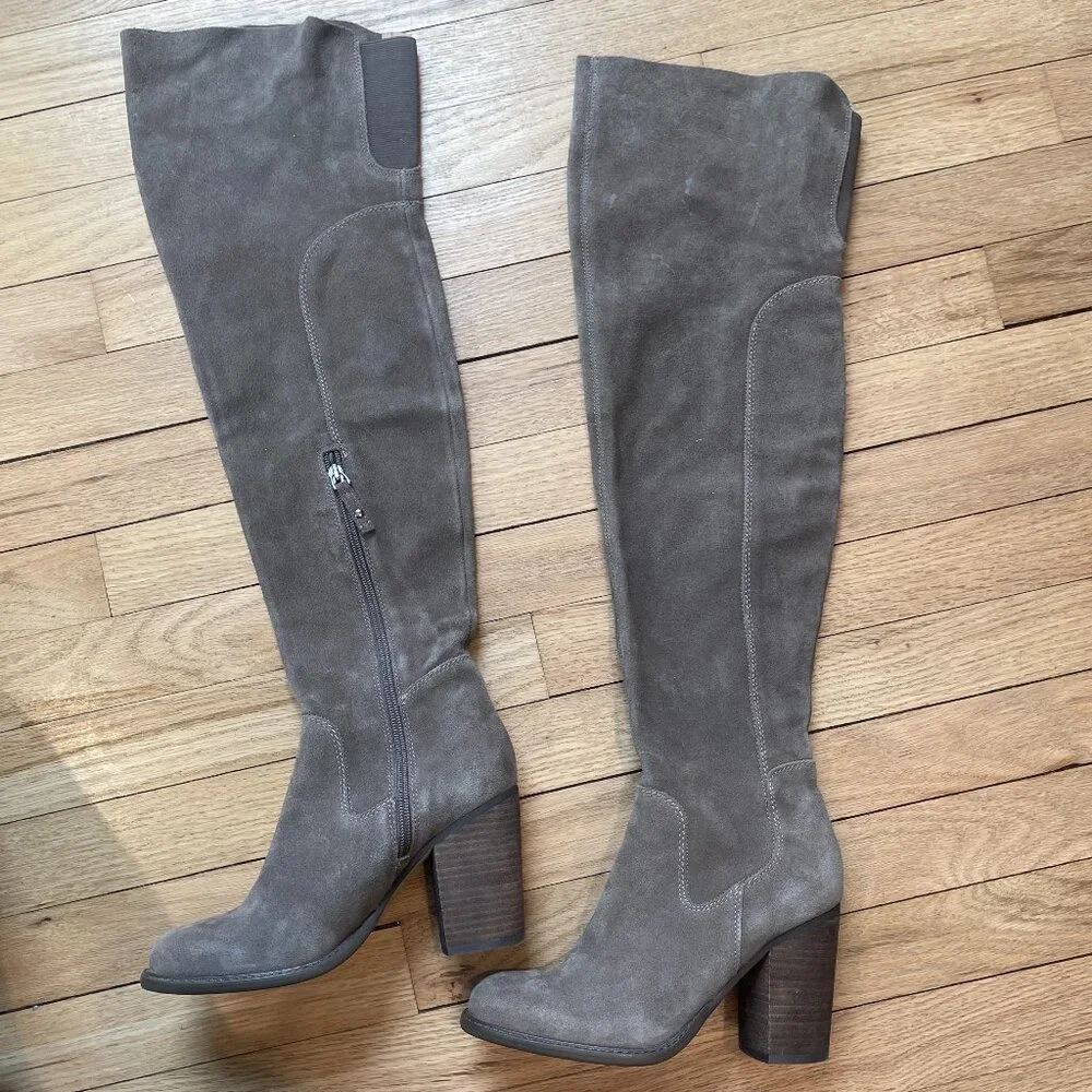 Kelsi Dagger Brooklyn Logan Taupe Wide Calf Boots NWOB Size 7
